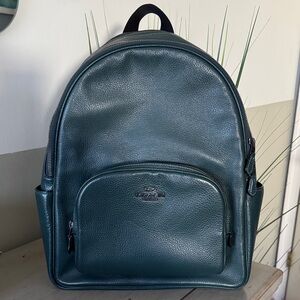 Coach dark Teal Leather Backpack
